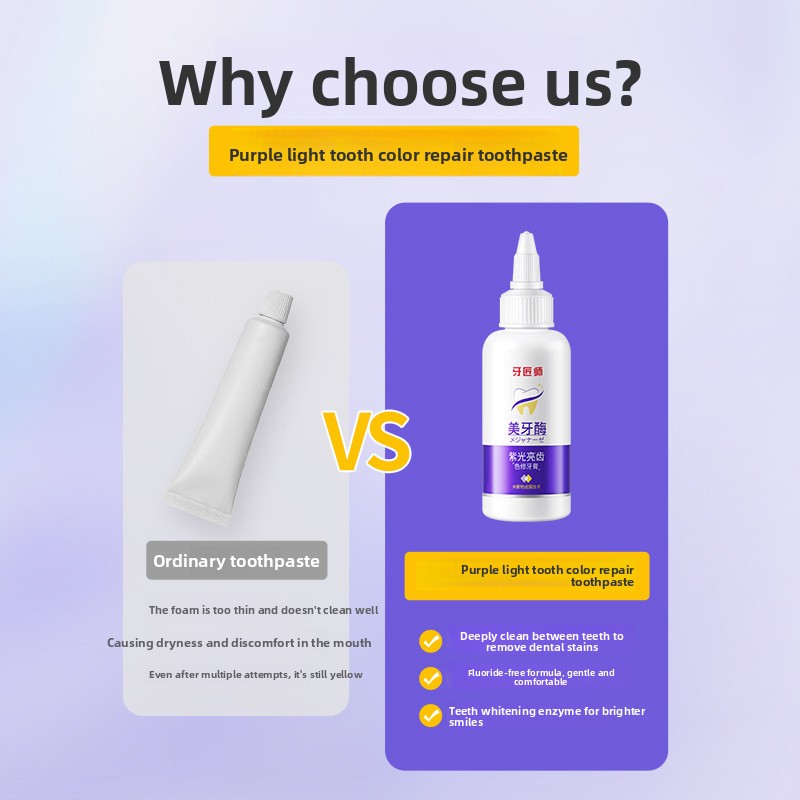 Mor Işık Parlatıcı Diş Macunu, - Teeth Whitening Enzymes incelemesi ve fiyatı